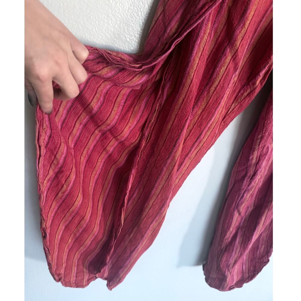 DREW Anthro red magenta split leg striped linen Emerson strapless jumpsuit - Picture 5 of 9